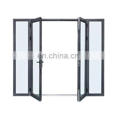 Professional Chinese factory custom aluminum frame metal sliding glass folding door