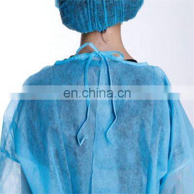 Disposable Cheap Knit Cuff Hospital Isolation Gown Blue Yellow PPE Gowns