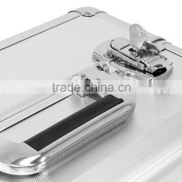 Silver Makeup Cosmetic Train Case Lockable Jewelry Travel Case Aluminum Artist Vanity Case Makeup Travel Carrying Case photo-6