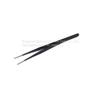 Anti static black thin blunt head curved mouth household medical home repair nail pick 11# Tweezers