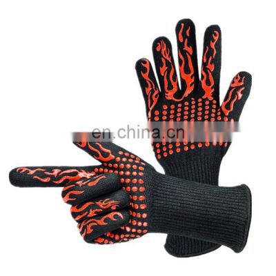 Household Kitchen Heat Resistant Grill Microwave Cooking Mitts BBQ Barbeque Silicone Oven Gloves