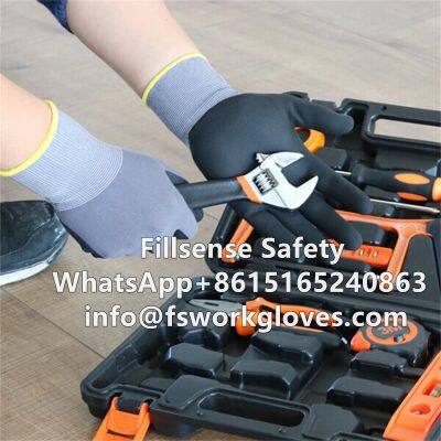 15Gauge Nylon Spandex Liner Nitrile Foam Coated Gloves Industrial Work Gloves Mechanic Gloves photo-5