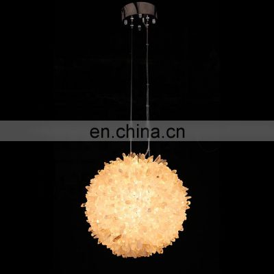 simple modern ball chandelier quartz crystal pendant lamp for home decoration