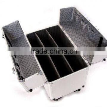 Hot Sale Sliver Double Opening Luggage Trolley Case With Good Quality