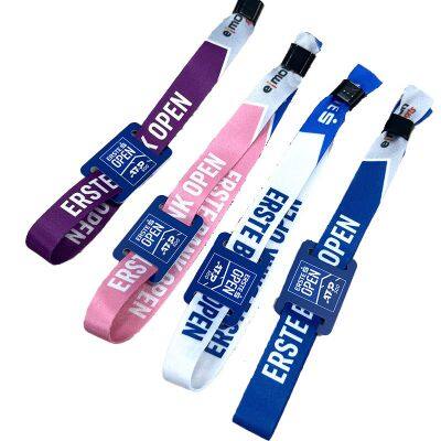Custom Programmable Tag Rfid Fabric Disposable Wristbands Nfc Vip Ticket Festival Bracelet Woven Rfid Wristband Event photo-2