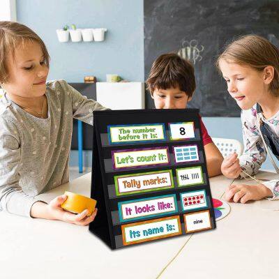 Tabletop Pocket Chart for Classroom, Small Double Sided Pocket Chart for Kids Learning at Home photo-5