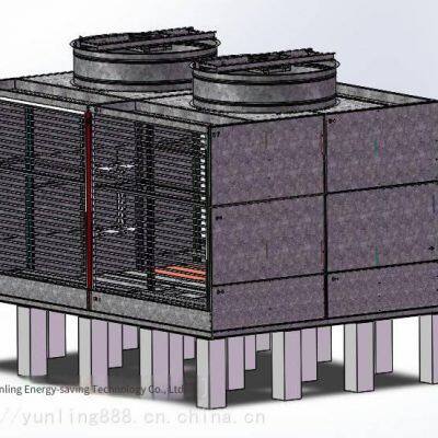 Yunling Energy-saving 50 Cubic Meters Square Cross-flow Cooling Tower With Air Intake From Both Sides, Complete Machine Supply photo-4