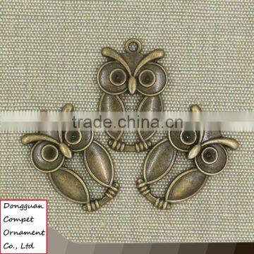 Wholesale Diy Zinc Alloy Jewelry Ancient Bronze Large Owl Pendant photo-3