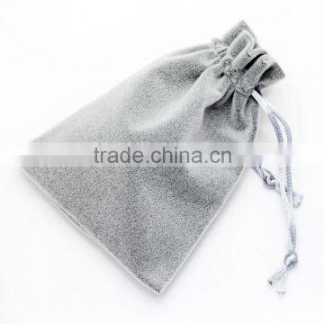 Grey Velvet Gift Drawstring Pouch