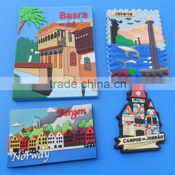 soft pvc high quality custom world city fridge magnets