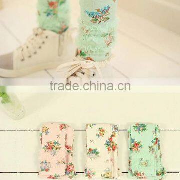 Comfortable girl's leggings,flower print design,2014 New Arrival