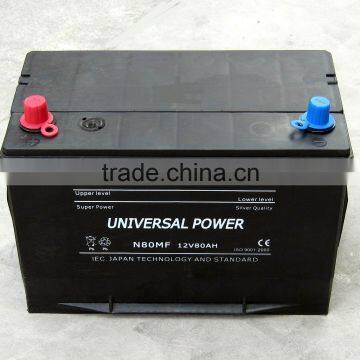 UP-N12V80AH MF car batteries