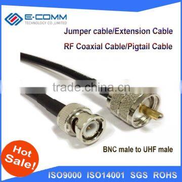 Hot sale!!BNC male to UHF male PL259 RF pigtail cable RG58 20inch for wireless router