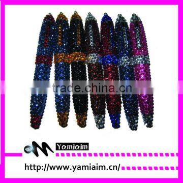 Cheapest Promotional rhinestone sparkle fill pen custom simple design