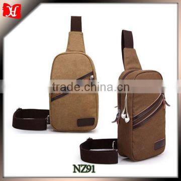 Men Vintage retro Canvas chest bag with shoulder canvas satchel bag tote bag