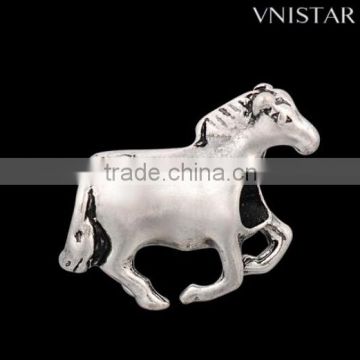 Vnisatr animal horse shaped large hole european metal bead antique silver plating for european bracelet PBD1538