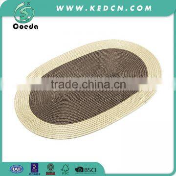 Handmade Oval Plastic Restaurant Dining Table Mat
