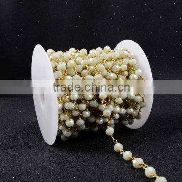 $4/meter by Trade Assurance- Yellow Green Citrine Topaz Crystal Quartz Beaded Chains for Necklace photo-4
