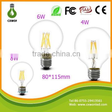 Factory sale filament candle lamps 110v 220v constant current driver UL 6w filament lamp led bulb