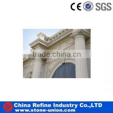 White Marble Hand Carved Natural Stone Pillar, Stone Roman Column