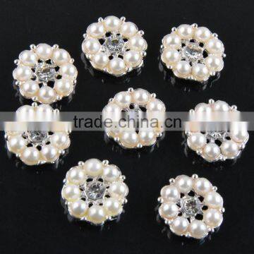 22mm Wholesales Excellet Quality Round Pearl Alloy Crystal Rhinestone Button For Jewelry Garment Accessory