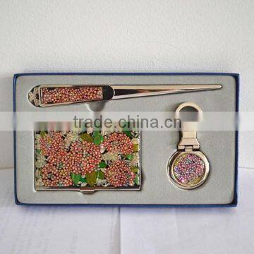 Beautiful flower stainless steel business card case