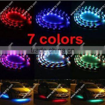 7 Color Underbody System LED Neon Strip Light,Under Car LED Lights 24" x 2 & 36" x 2