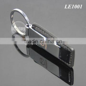 Japan Automobile Sales Servicshop 4S Custom Promotional Rectangle Black Leather And Metal Key Chain For Car photo-3