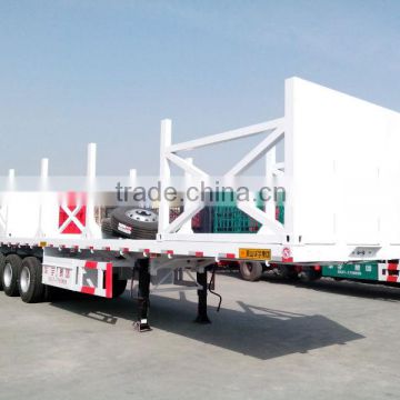 Sinotruk 3 Axles Low Flat White Truck Trailer