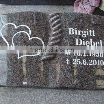 European style book shape granite baby tombstone