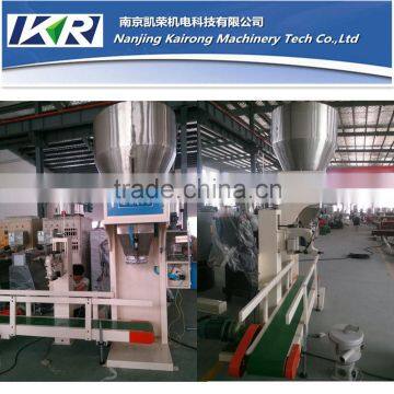 packing machine for plastic partcle particles with a big silo