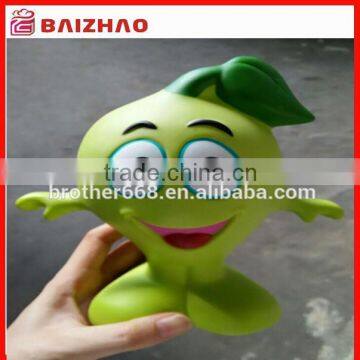 big size Custom vynil cartoon figure toys/plastic vinyl mascot toy figure/advertising vynil coin bank mascot figure