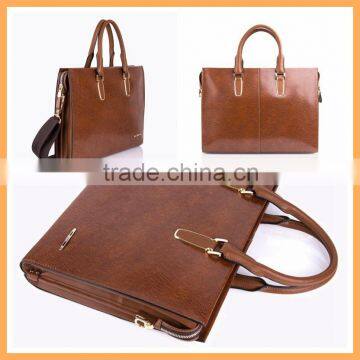 Brown tote bag leather handbag briefcase