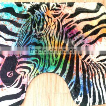 50*55CM U SHAPE COMFORTABLE FLOOR MAT PATTERN ZEBRA PRINTED MEMORY FOAM BATHMAT