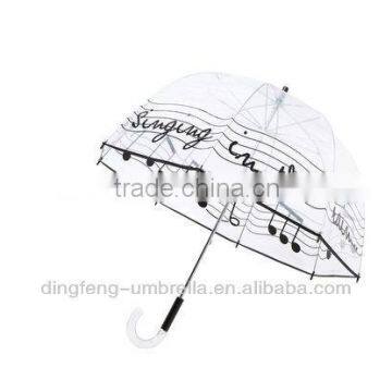19'' Transparent POE Straight Umbrella With Black Color photo-2