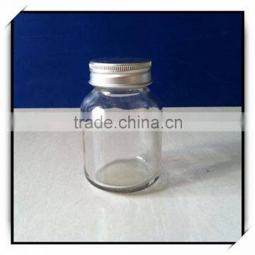 small 100ml pharmaceutical glass bottle with aluminum cap