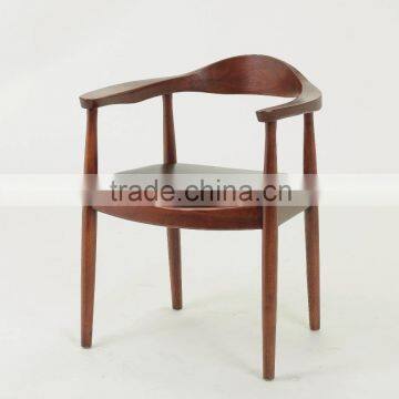 Kennedy President ASH Wooden Brown Arm chair/ Hans J Wegner Round chair With beautiful Wood Grain(CH-333)