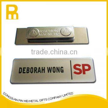 Big selling rectangle aluminum button on name badge