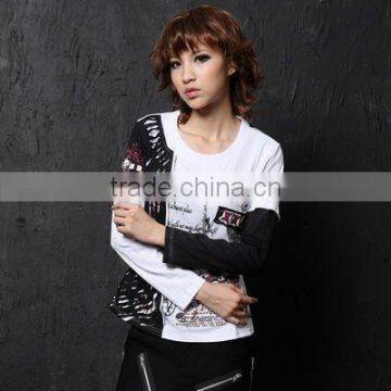 Visual kei fashion cool gothic punk rave lolita tee shirt top female 71150