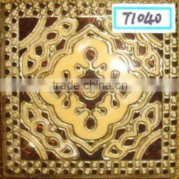 T1040 SIZE 80*80MM HOT SALE &NEW GOLDEN AND POLISHED DECORATION CHINA CRYSTAL WALL CERAMIC TACO tile