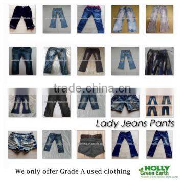 Ladies pants jeans pants lady woman Grade A China factory directly sale warehouse bulk wholesale second hand used clothing