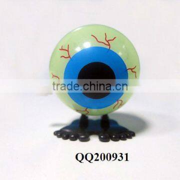 Plastic wind-up jumping eyeball