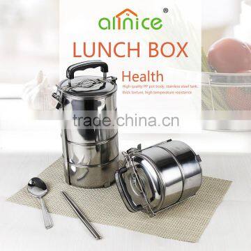 Multi layers stianless steel keep food warm bento box/tiffin box with stand for students