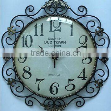 Christmas gift fashion wall clock metal wall clock home decor A battery wall clock Metal clock with mirror