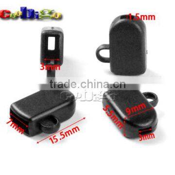 3mm Hole Black Cup Shaped Buckle Plastic Black For Phone Strap Lanyard Worker Tag ID Card Badge Holder Lanyard #FLS126