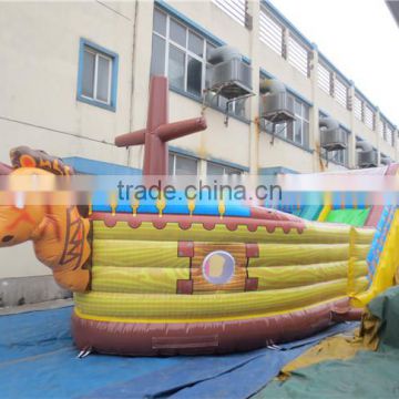 2015 brand new high quality fashionable inflatable pirate boat with slides for sale