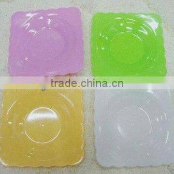 fancy plastic plates white plastic pla/10 compartments plastic plates/The newest hot sale single color Squre Shape Plastic Plate