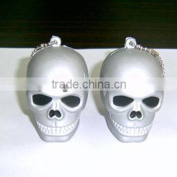 Halloween anti-stress PU foam skull shape keychain