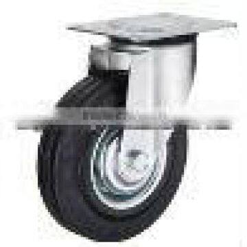top plate black rubber caster