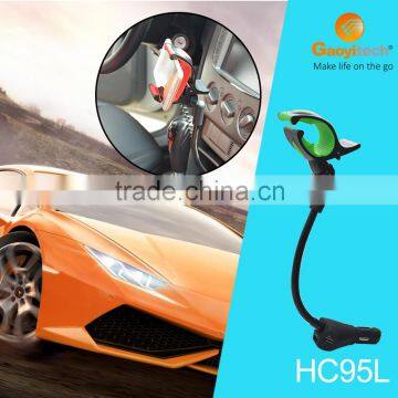 Universal adjustable car charger holder with 360 rotation and anti-slip design